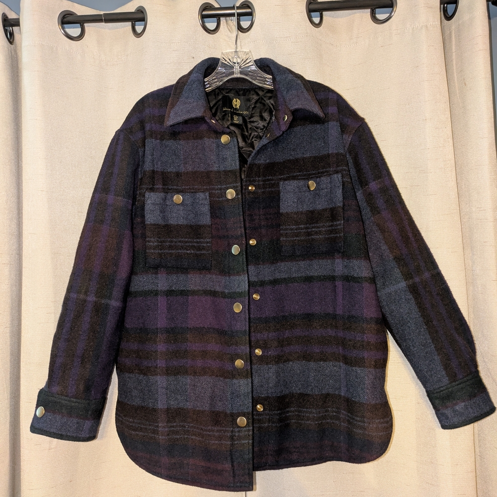 House of Harlow 1960 Plaid Utility Jacket - Purple and Black